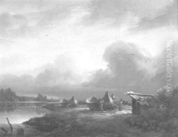 Fluslandschaft Im Sommer Oil Painting by Christian Bernhard Morgenstern