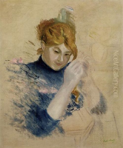 Devant Le Toilette Oil Painting by Berthe Morisot