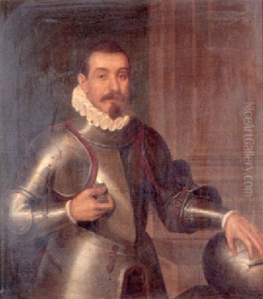Portraet Af Adelig Mand I Rustning Oil Painting by Giovanni Battista Moroni