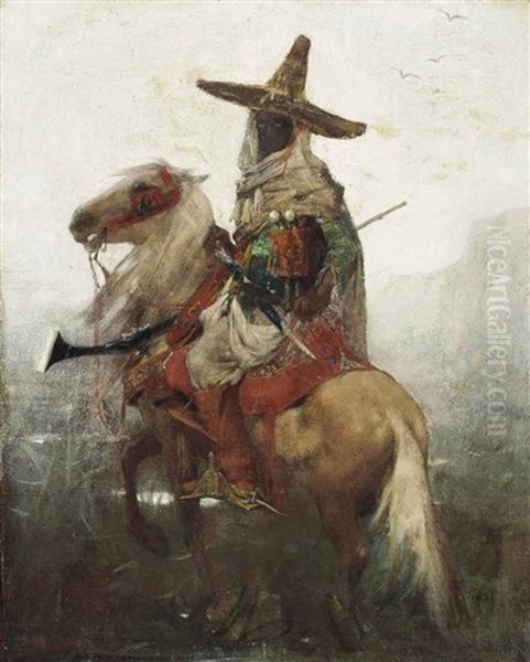 A Desert Warrior Oil Painting by Aime-Nicolas Morot