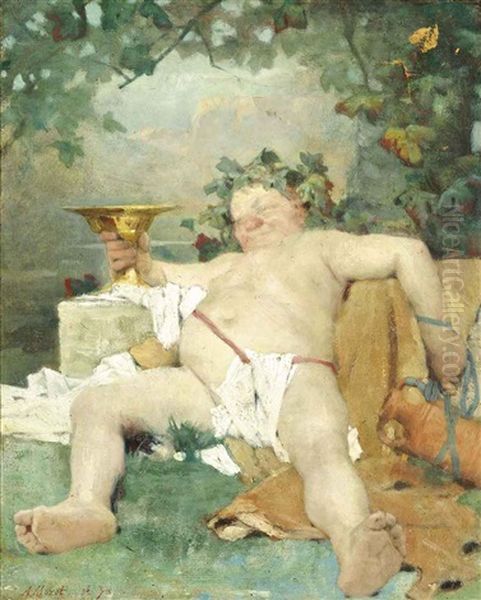 Bacchus Oil Painting by Aime-Nicolas Morot
