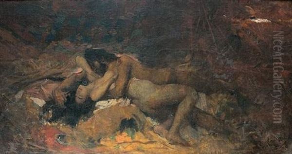 L'etreinte Oil Painting by Aime-Nicolas Morot