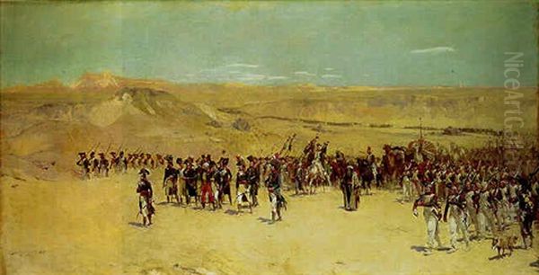 Retraite De Saint-jane-d'acre (prairial An Vii) Oil Painting by Aime-Nicolas Morot