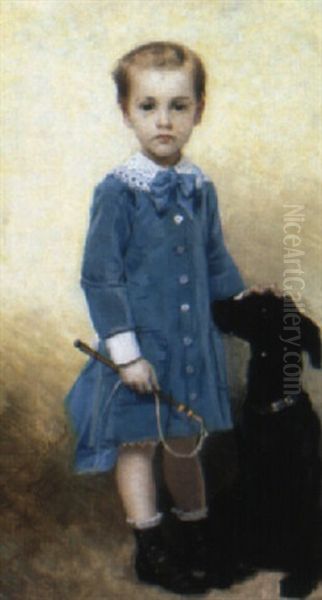 Minding The Dog Oil Painting by Aime-Nicolas Morot