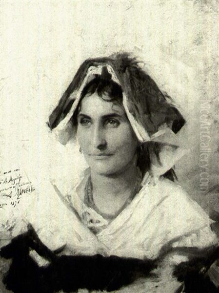 Portrait Of A Peasant Woman Oil Painting by Aime-Nicolas Morot