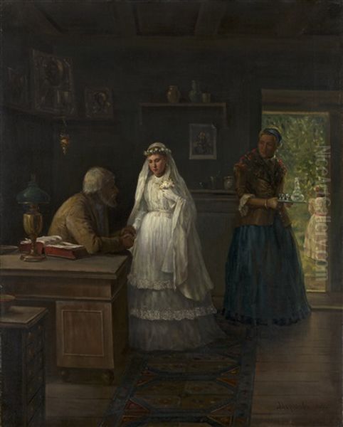 Before The Wedding Oil Painting by Aleksandr Ivanovich Morozov