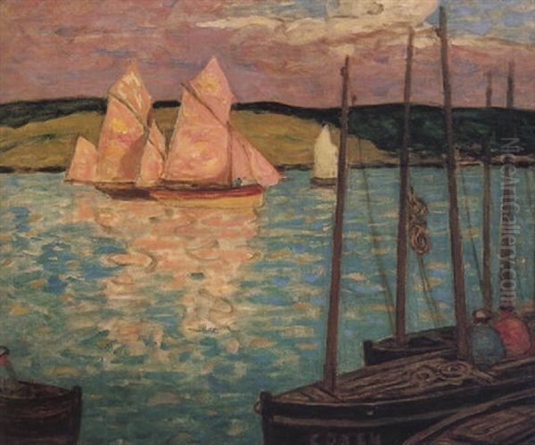 Fishing Boats, Concarneau Oil Painting by James Wilson Morrice