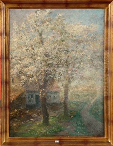 Printemps A Heide Kamlthout Oil Painting by Frans Mortelmans
