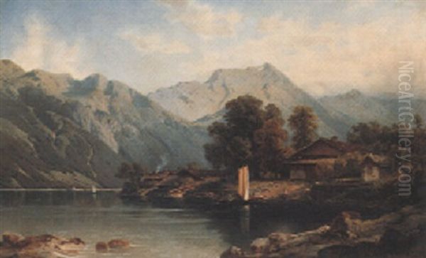 Iseltwald Am Brienzer See Oil Painting by Adolf Mosengel