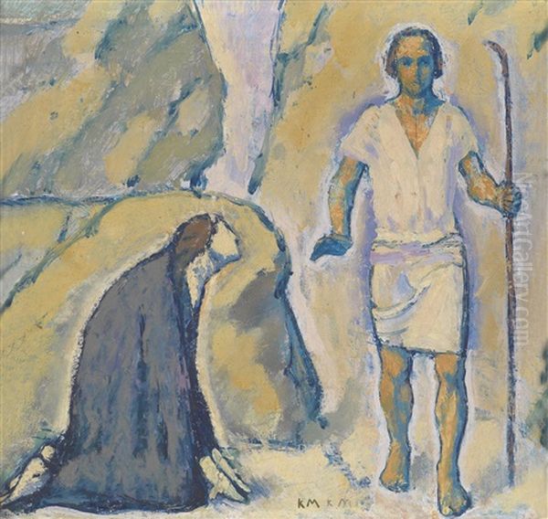 Christus Und Magdalena Oil Painting by Kolo Moser