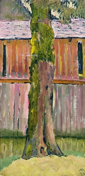 Baum Und Bootshaus (color Study) Oil Painting by Kolo Moser