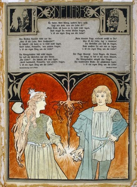 Die Liebe Oil Painting by Kolo Moser