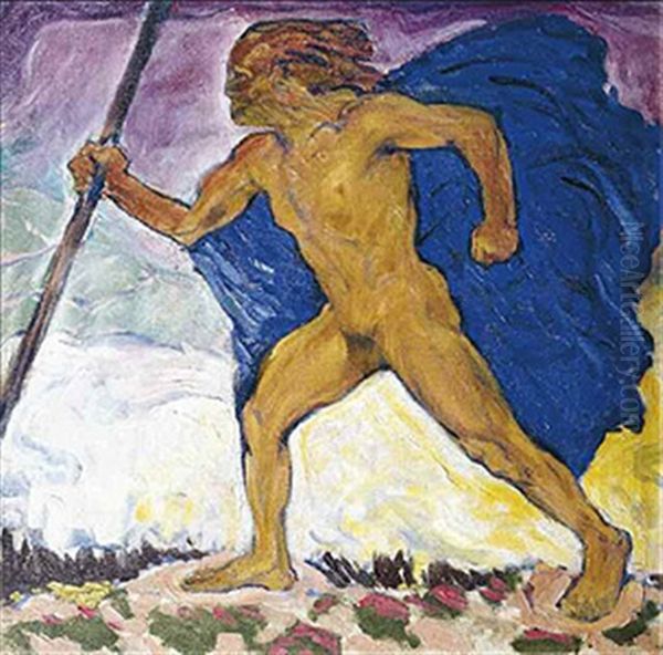 Der Wanderer (wotan) Oil Painting by Kolo Moser