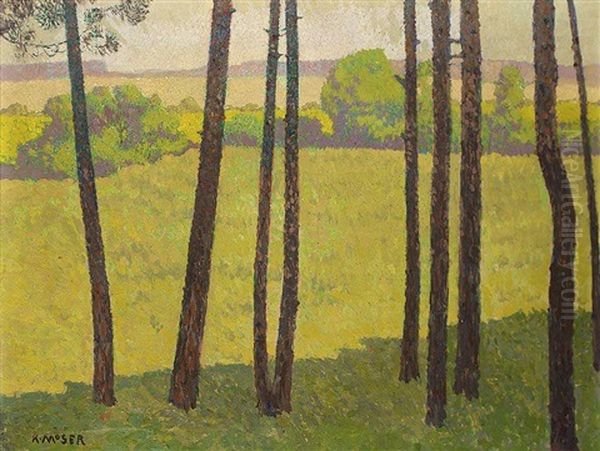 Eine Waldlandschaft (wooded Landscape) Oil Painting by Kolo Moser