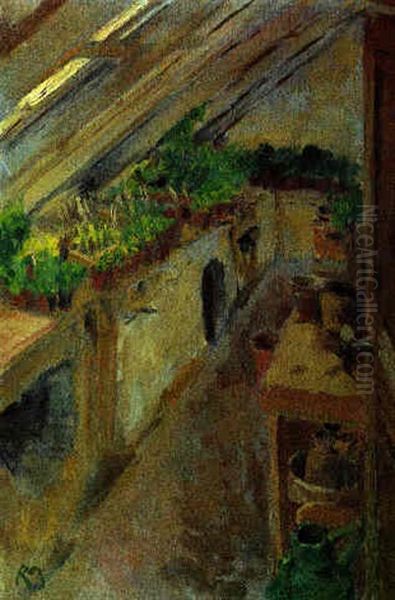 Im Treibhause Oil Painting by Kolo Moser