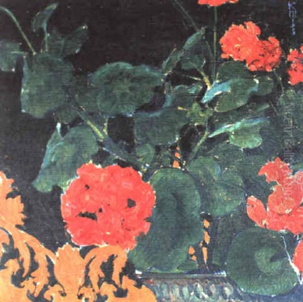 Geranien Oil Painting by Kolo Moser