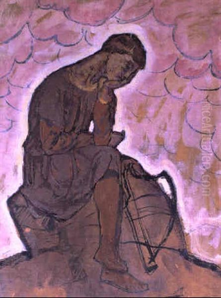 Studie Zu Walther Von Der Vogelweide Oil Painting by Kolo Moser