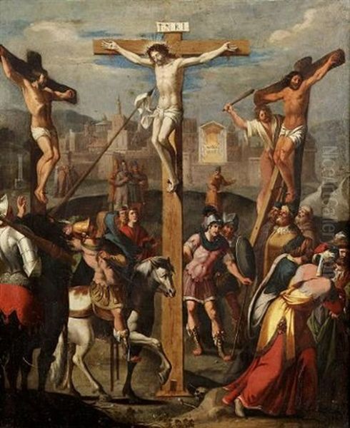 The Crucifixion Oil Painting by Gillis Mostaert the Elder