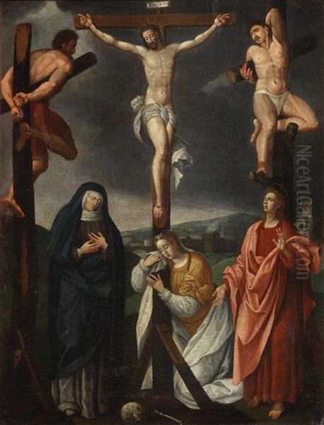 The Crucifixion Oil Painting by Jan Mostaert