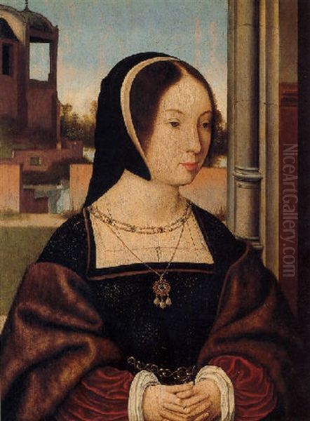 Portrait Of A Lady (anne Of Bretagne?) Oil Painting by Jan Mostaert