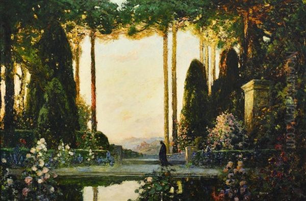 An Enchanted Garden Oil Painting by Thomas Edwin Mostyn