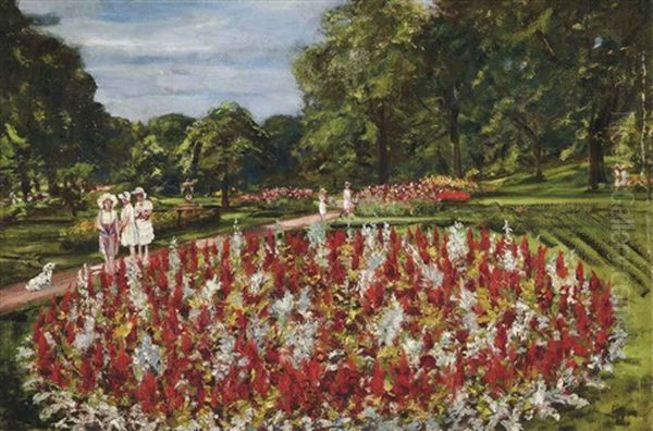 A Walk In The Park Oil Painting by Thomas Edwin Mostyn