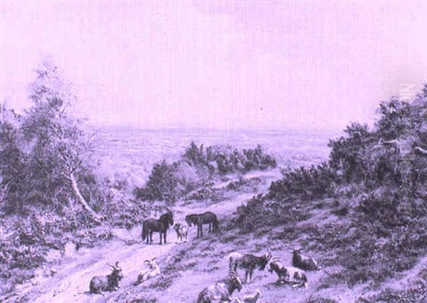 On The North Downs Oil Painting by George William Mote