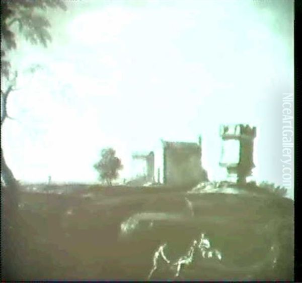 Landschaft Bei Rom. Oil Painting by Isaac de Moucheron