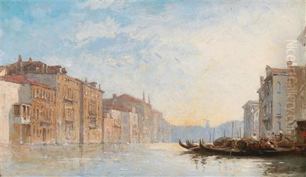 The Grand Canal Oil Painting by Louis Claude Mouchot