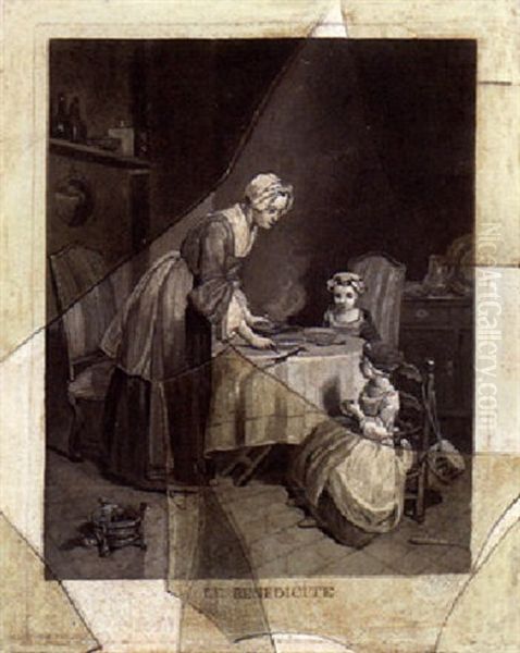 Trompe L'oeil: Le Benedicte Oil Painting by Etienne Moulinneuf