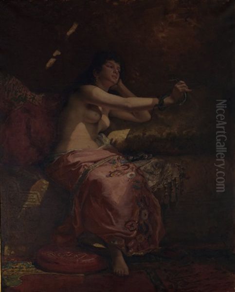 La Mort De Cleopatre Oil Painting by Pierre-Joseph Mousset