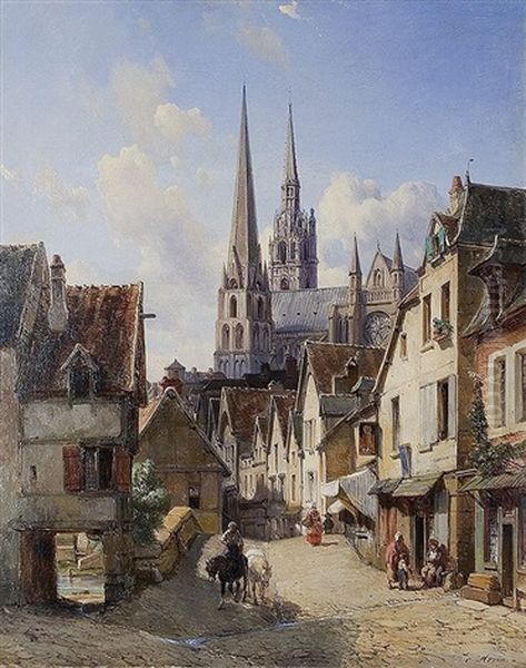 Nachmittag In Der Altstadt Oil Painting by Charles Louis Mozin