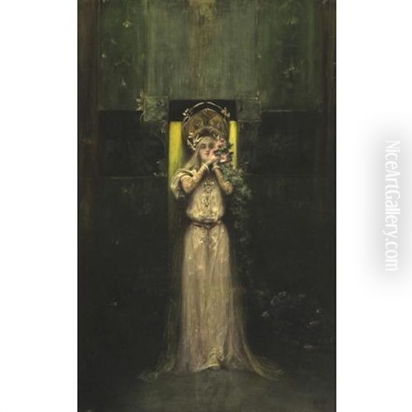 Flora Oil Painting by Alphonse Mucha