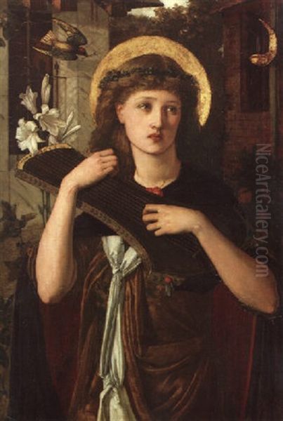 A Sainted Maiden Oil Painting by Louis Fairfax Muckley