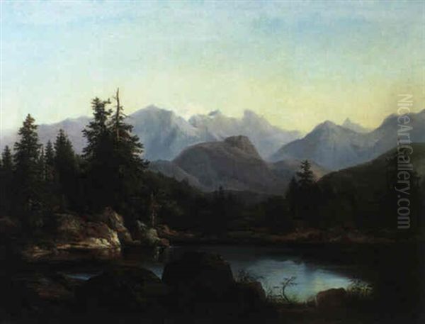 Gebirgslandschaft Oil Painting by Bernhard Muehlig