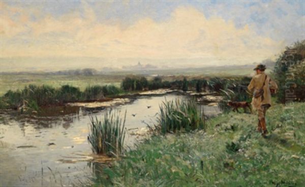 Entenjagd Oil Painting by Hugo Muehlig