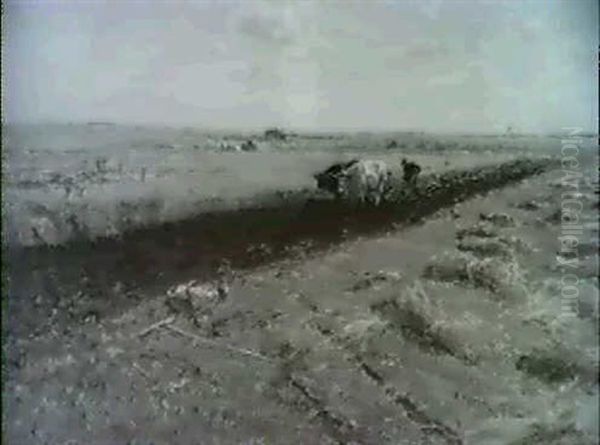 Bei Der Feldarbeit Oil Painting by Hugo Muehlig