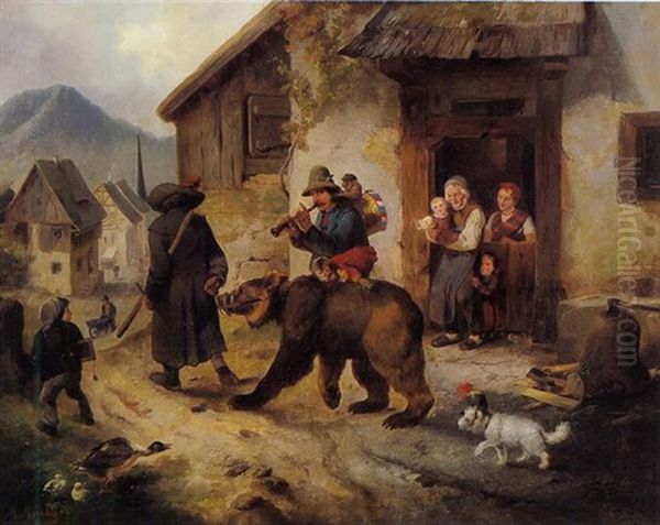 Der Zirkus Kommt Ins Dorf Oil Painting by Meno Muehlig