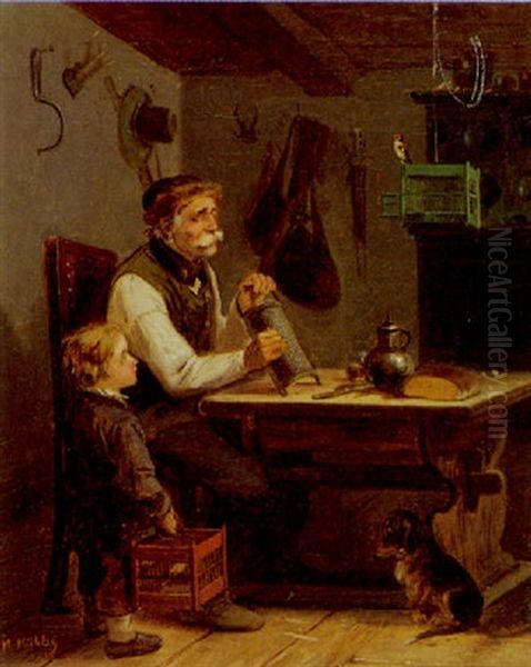 Der Vogelliebhaber Oil Painting by Meno Muehlig