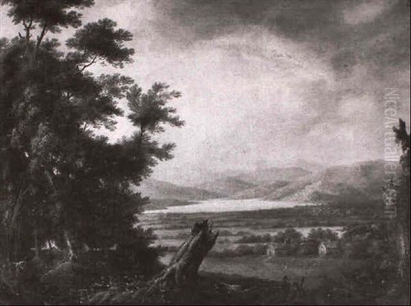 Irish Mountainous River Landscsape Oil Painting by Jeremiah Hodges Mulcahy