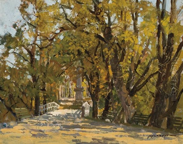 Minuteman Bridge, Concord, Mass Oil Painting by Frederick J. Mulhaupt