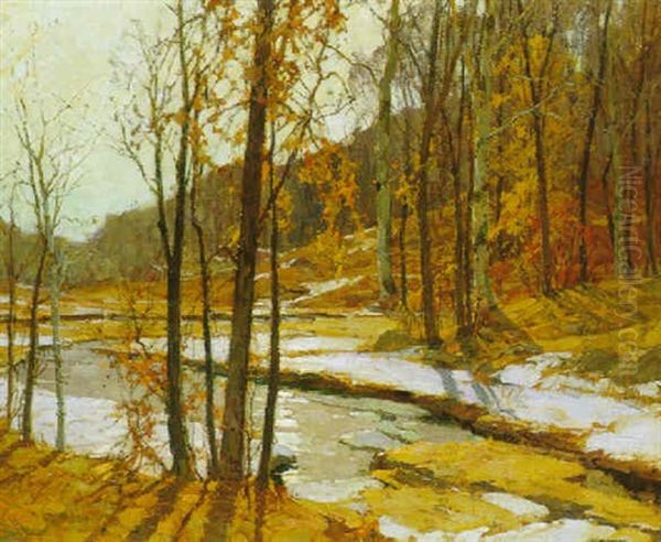 Autumn Landscape Oil Painting by Frederick J. Mulhaupt