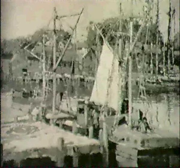 Gloucester Harbor Oil Painting by Frederick J. Mulhaupt