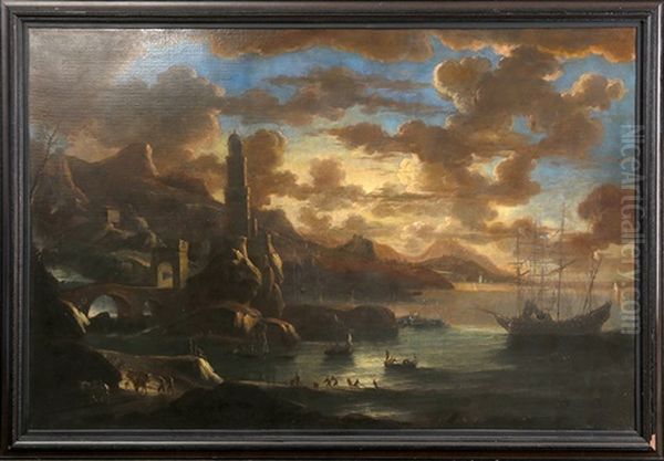 Ville Portuaire Oil Painting by Pieter Mulier the Younger