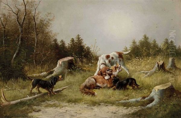 Erfolgreiche Fuchsjagd Oil Painting by Moritz Mueller the Elder