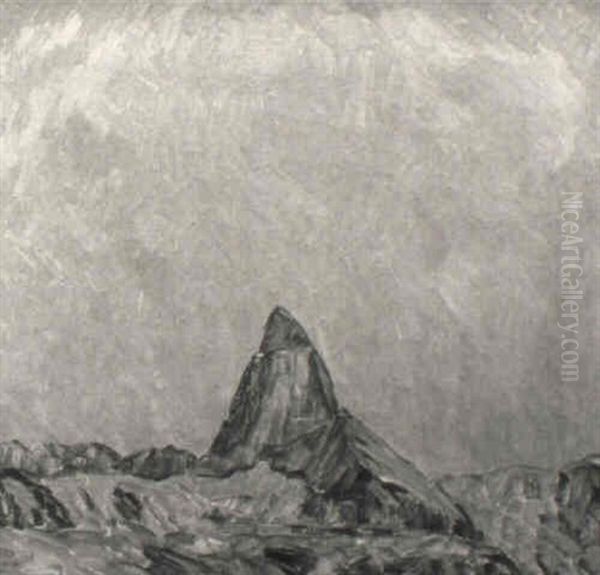 Ansicht Des Matterhornes Vor Dunstigem Himmel Oil Painting by Alfons Muller