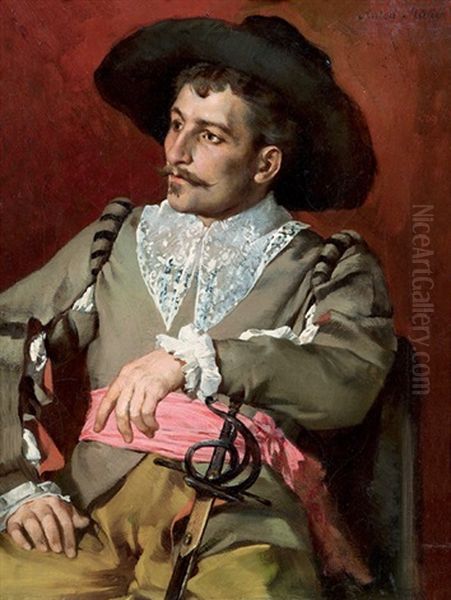 Edelmann Oil Painting by Anton Mueller