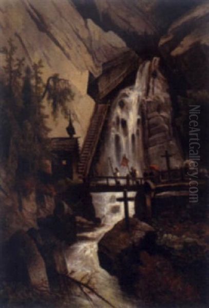 Die Prozession Oil Painting by Anton Mueller