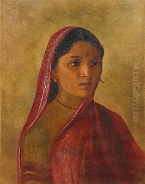 Portrait Of A Woman Oil Painting by Archibald Herman Muller