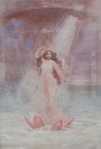 Ganga Avtaran Oil Painting by Archibald Herman Muller